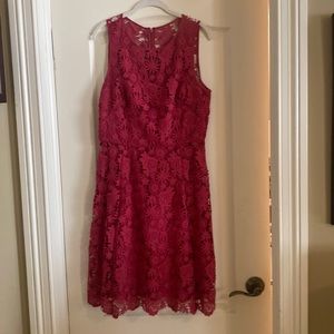 WHBM Lace Cranberry Dress